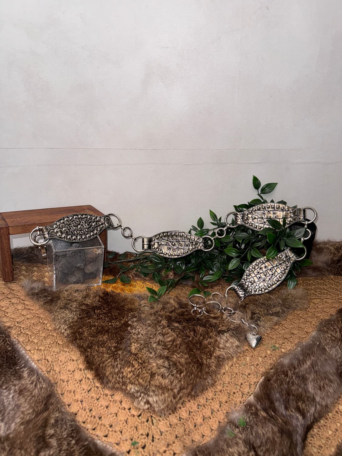 Silver python stud chain belt 상품이미지2