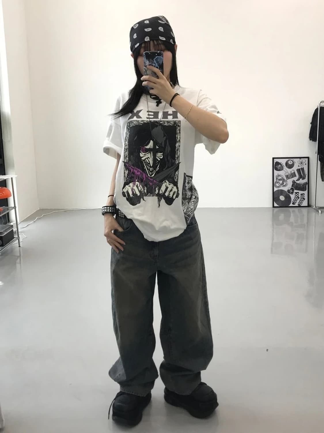 빈티지 HEX 프린팅 반팔 상품이미지1
