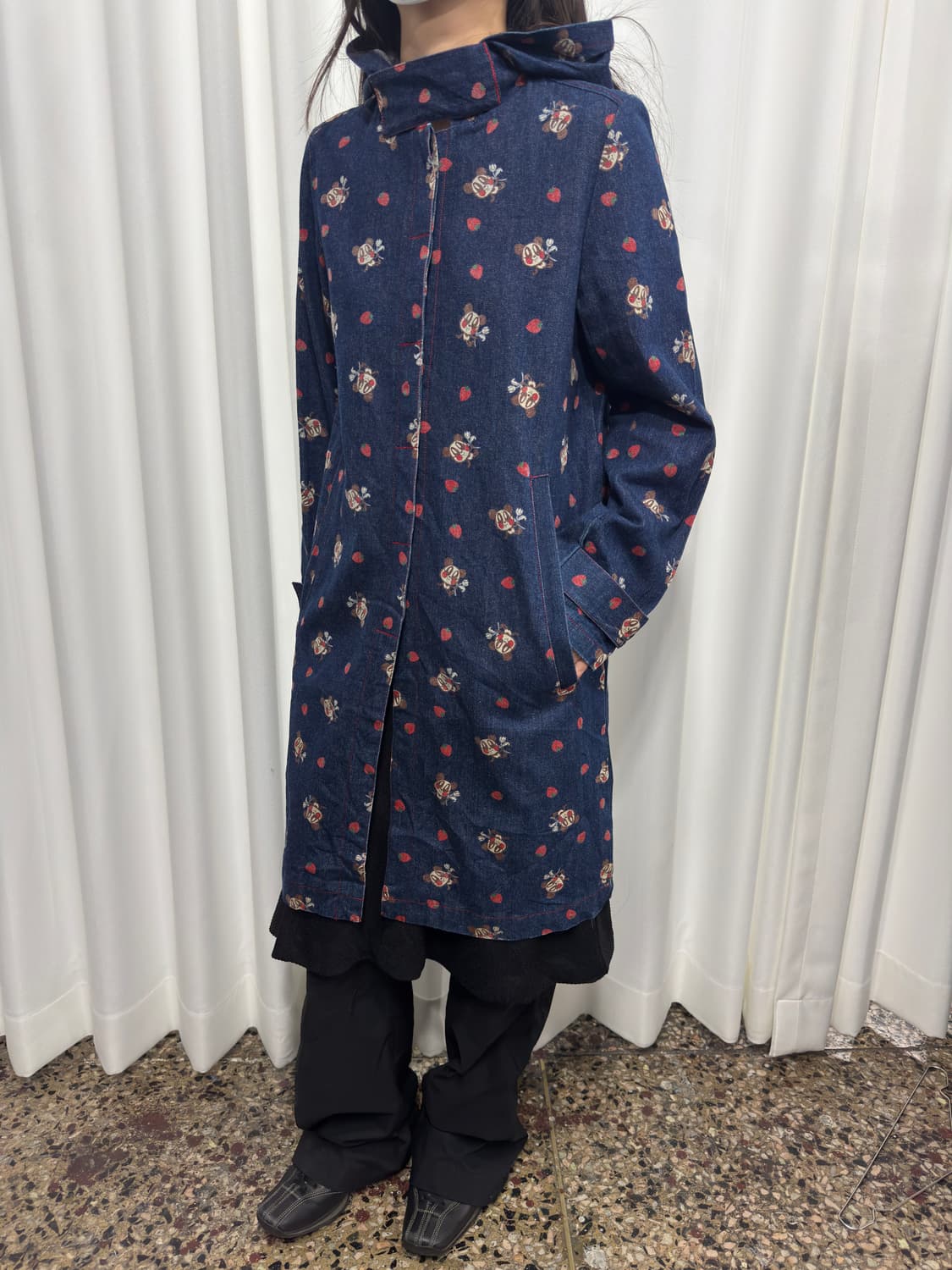 lovers house printjng denim hood jacket 상품이미지6