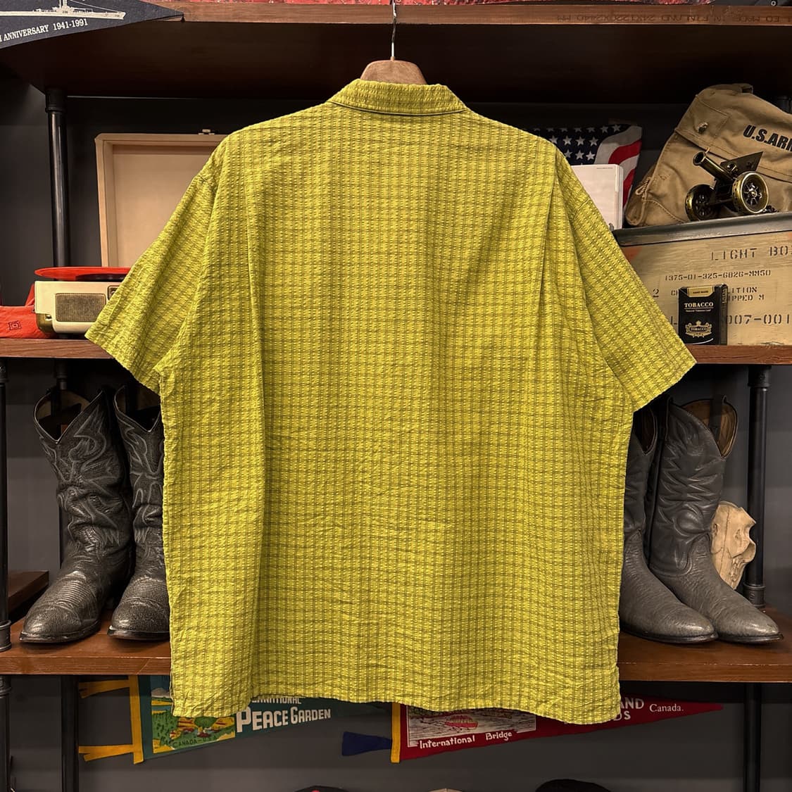 00s 파타고니아 어크로스 체크패턴 시어서커 셔츠 올리브 N1154 상품이미지2