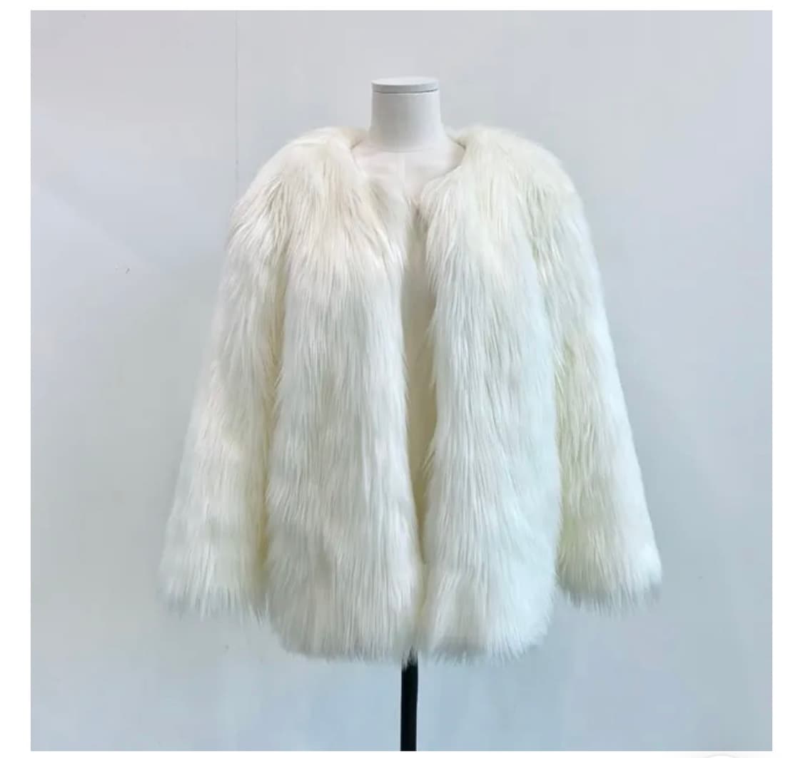 폭스 샤기퍼 자켓 아이보리 상품이미지5