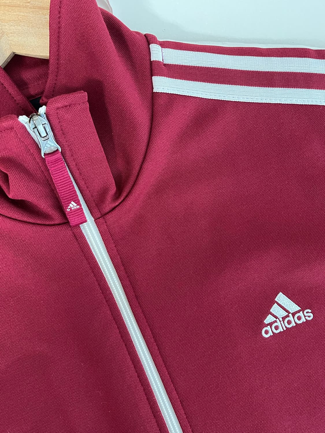 110)아디다스 대장 버건디 레드 져지 트레이닝 니트 트랙탑 상품이미지4