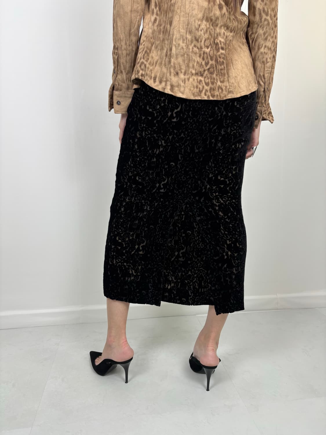 VELVET PATTERNED LONG SKIRT 상품이미지7