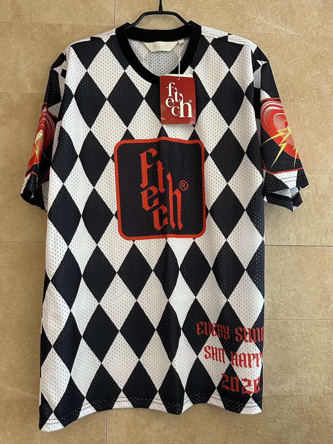 새상품) Fetch 다이아몬드 패턴 티셔츠 M 상품이미지2