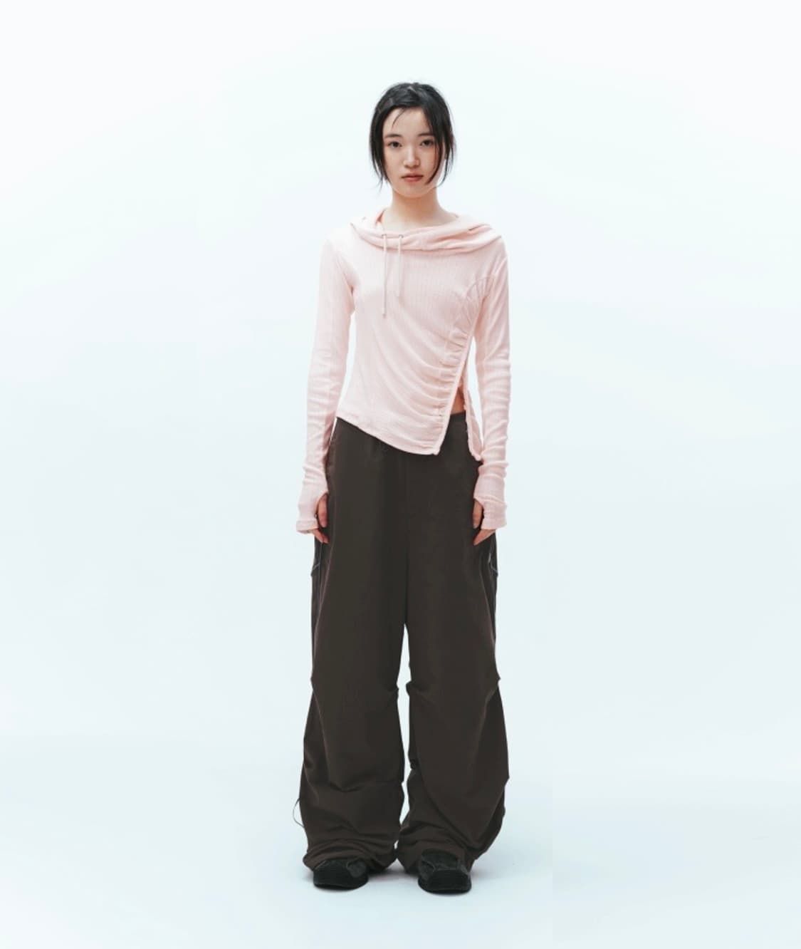 Coyseio 스트랩 라인 팬츠 브라운 상품이미지1