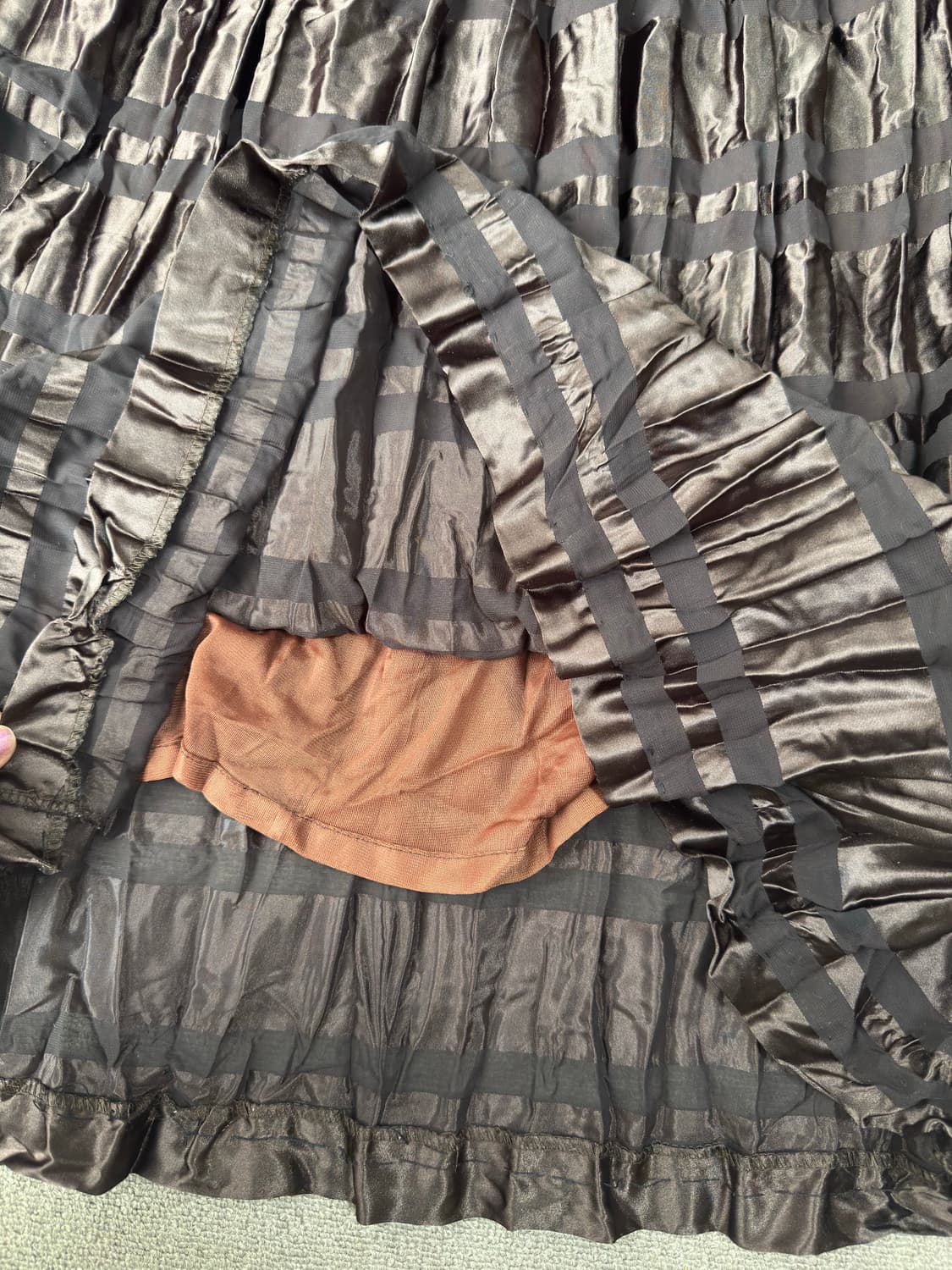 빈티지 브라운 체크 플리츠 스커트 상품이미지3