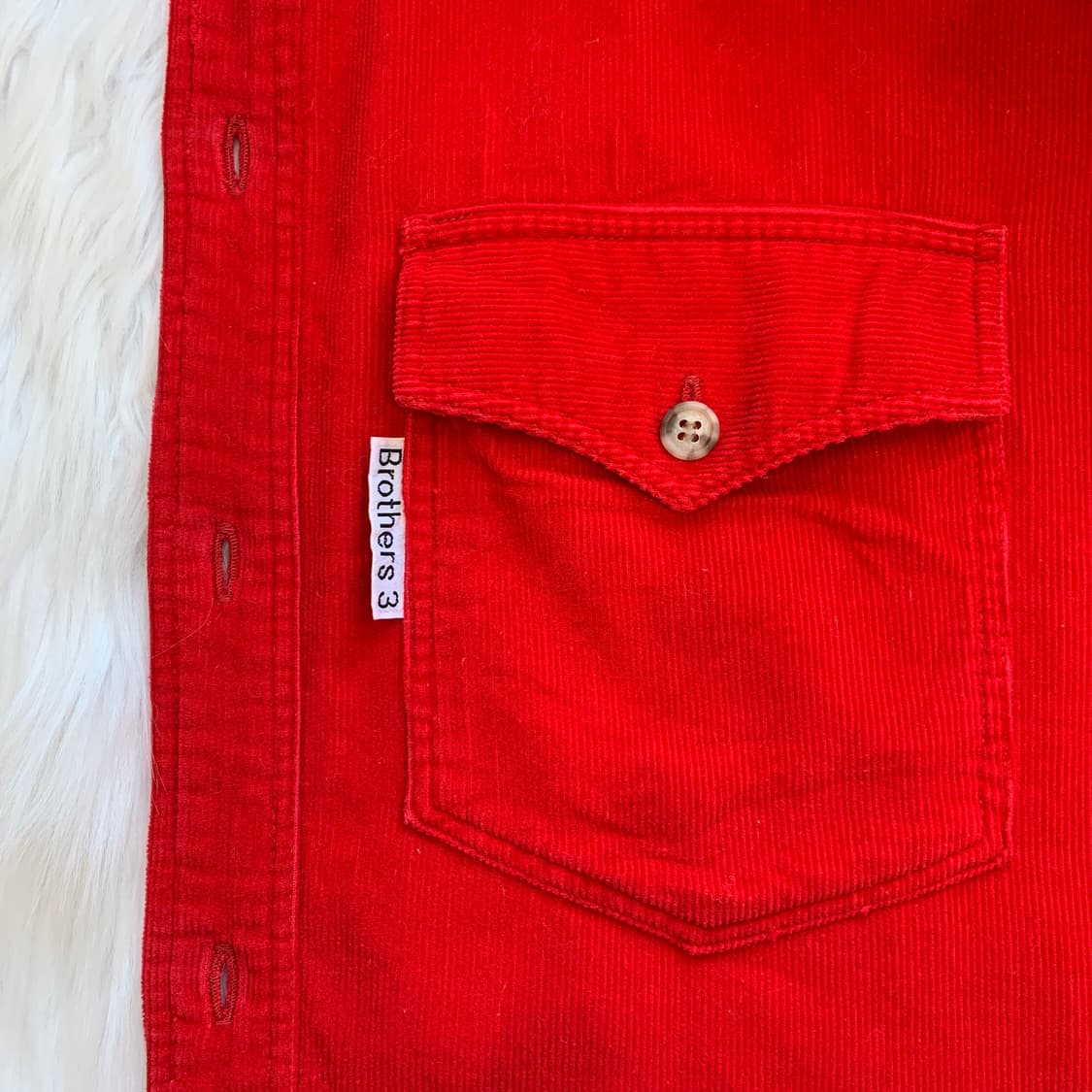 일본 빈티지 SPLIT POINT 레드 코듀로이 셔츠 1770 상품이미지5