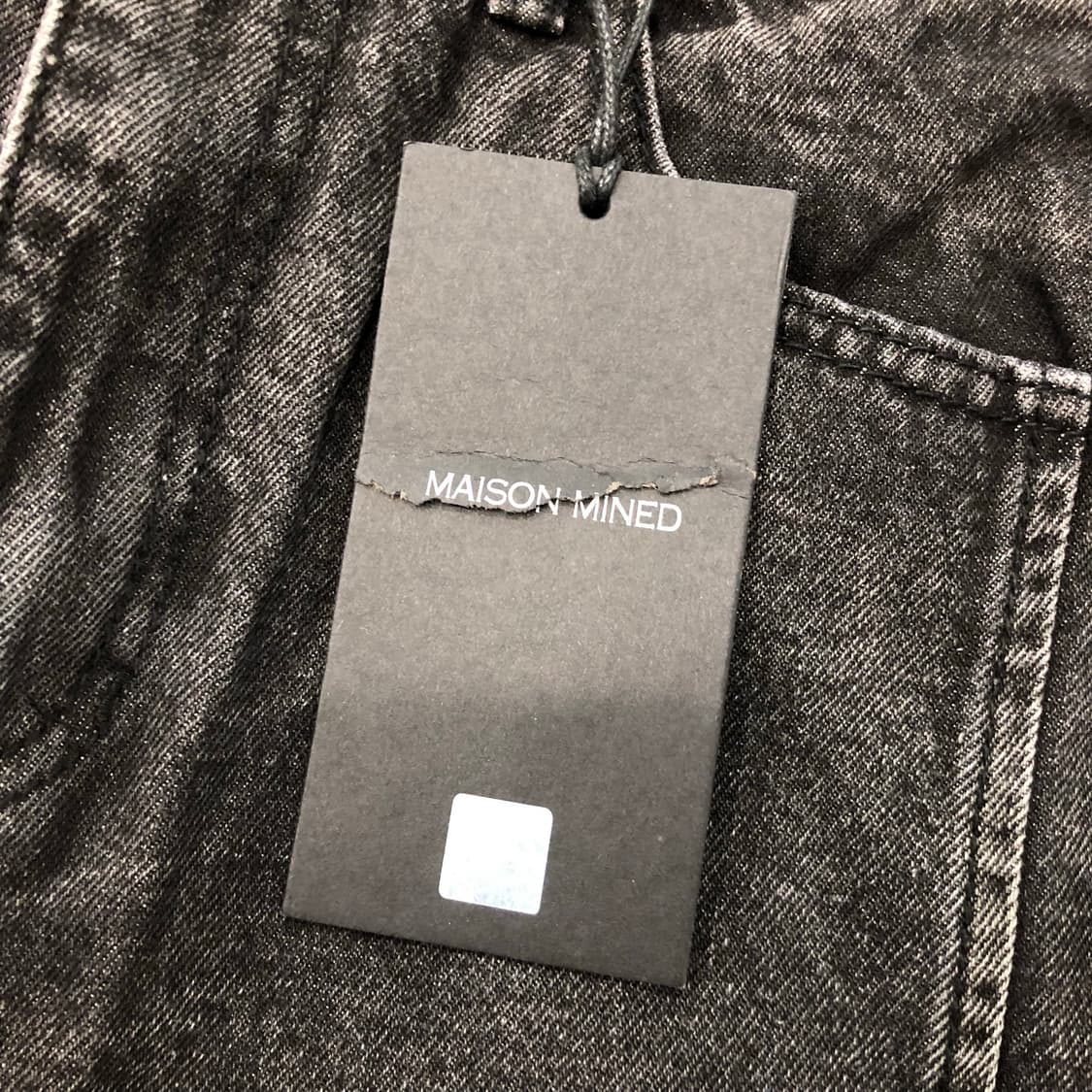 새상품 메종미네드 사이드 레이어드 흑청 워싱 데님 팬츠  상품이미지3