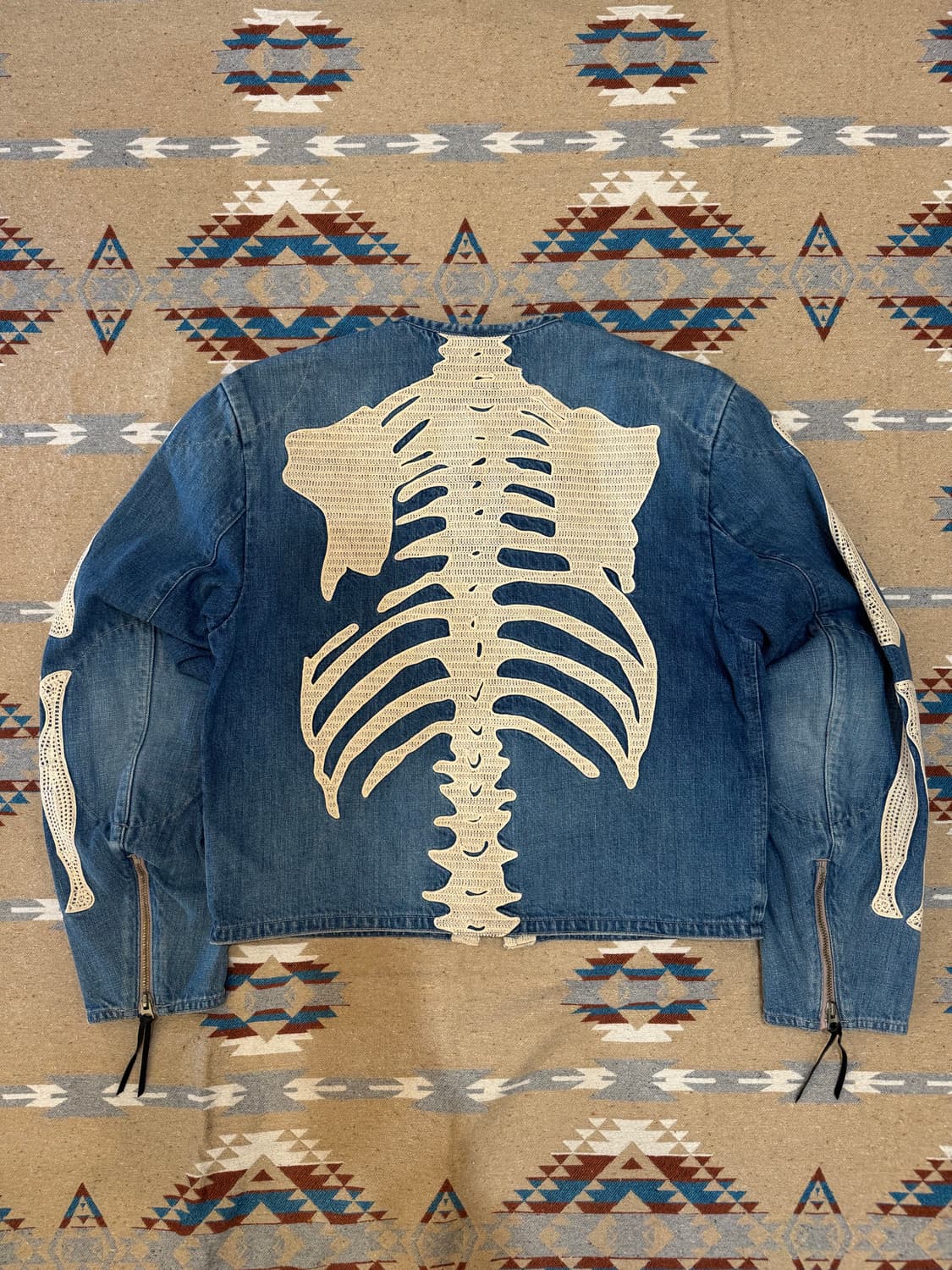 [3][L] 캐피탈 14oz 본 모터 크로스 본 데님 자켓  상품이미지7