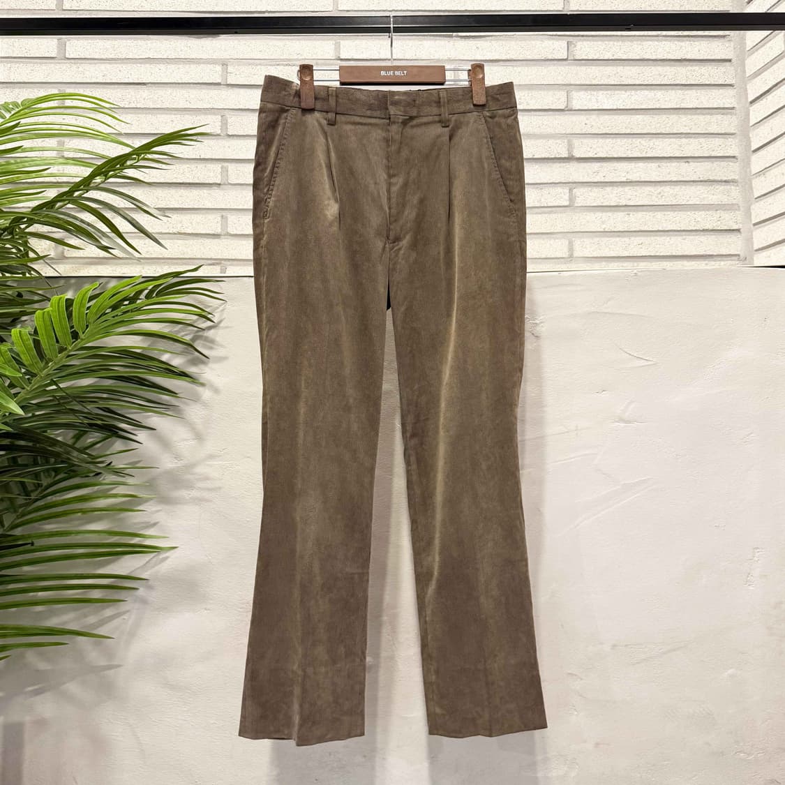 JPN VINTAGE 클래식 와플 리브드 슬랙스 소프트터치 디테일 브라운 상품이미지2