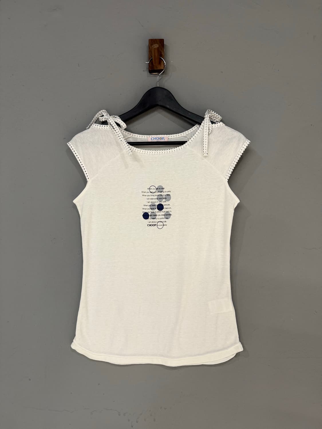 dot pattern point lettering detail top 상품이미지4