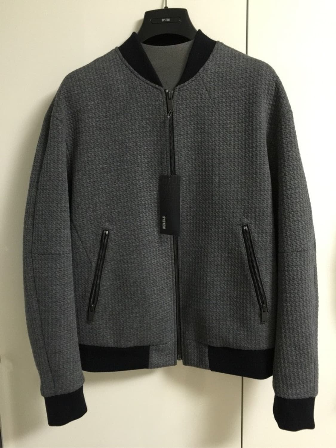 시스템 옴므 기하학 니트  블루종 점퍼 상품이미지1