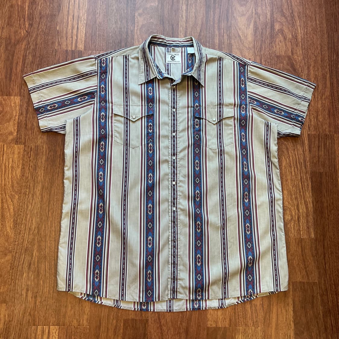 [2XL]CORRAL WEST 90's 웨스턴 나바호 빅사이즈 반팔 셔츠 상품이미지2