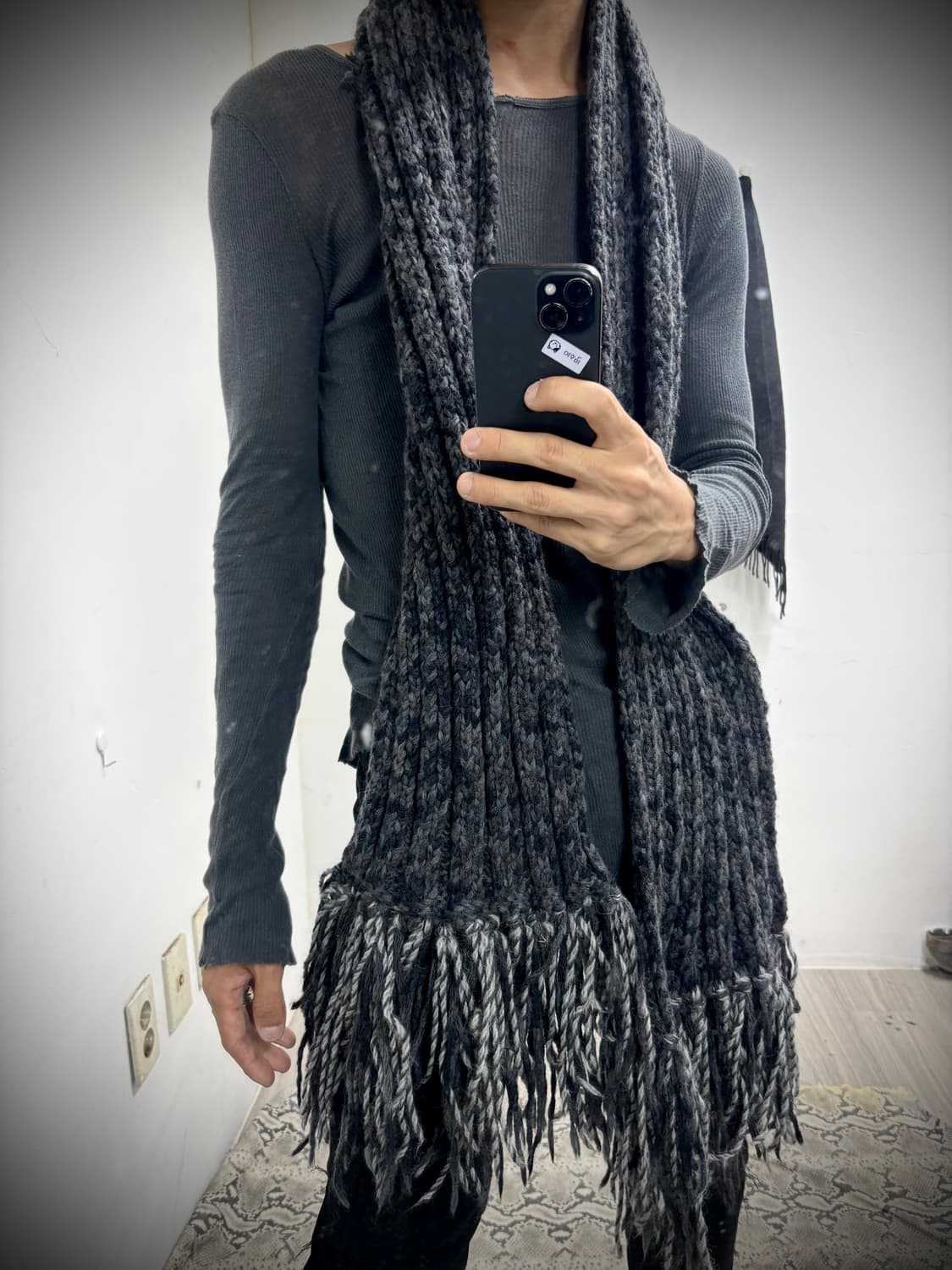 “Vintage” Over-Size Deep Grey Scarf 상품이미지2