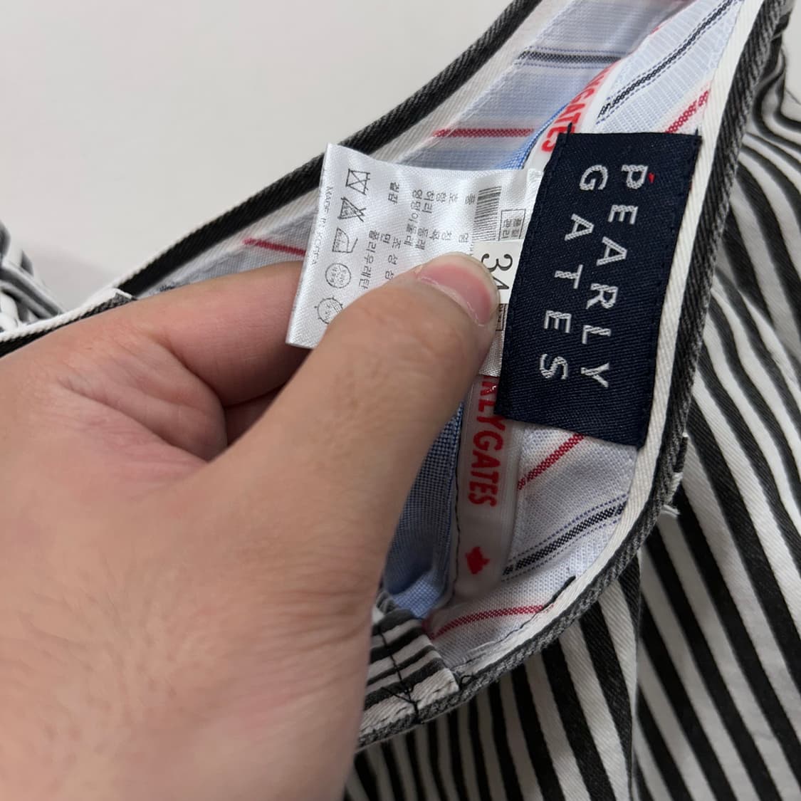 파리게이츠 흑백 스트라이프 코튼 바이커팬츠 상품이미지3