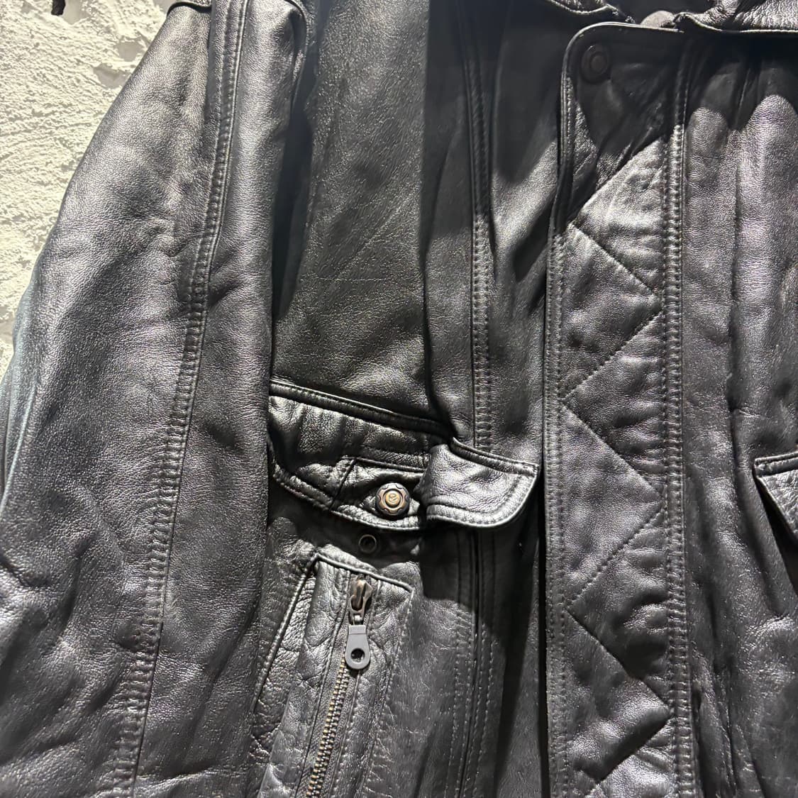 빈티지 양가죽 봄버 포켓 자켓 상품이미지4