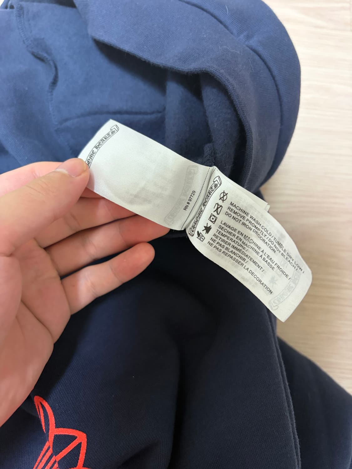 크롬하츠 플로랄 네이비 후드티 L사이즈 상품이미지4