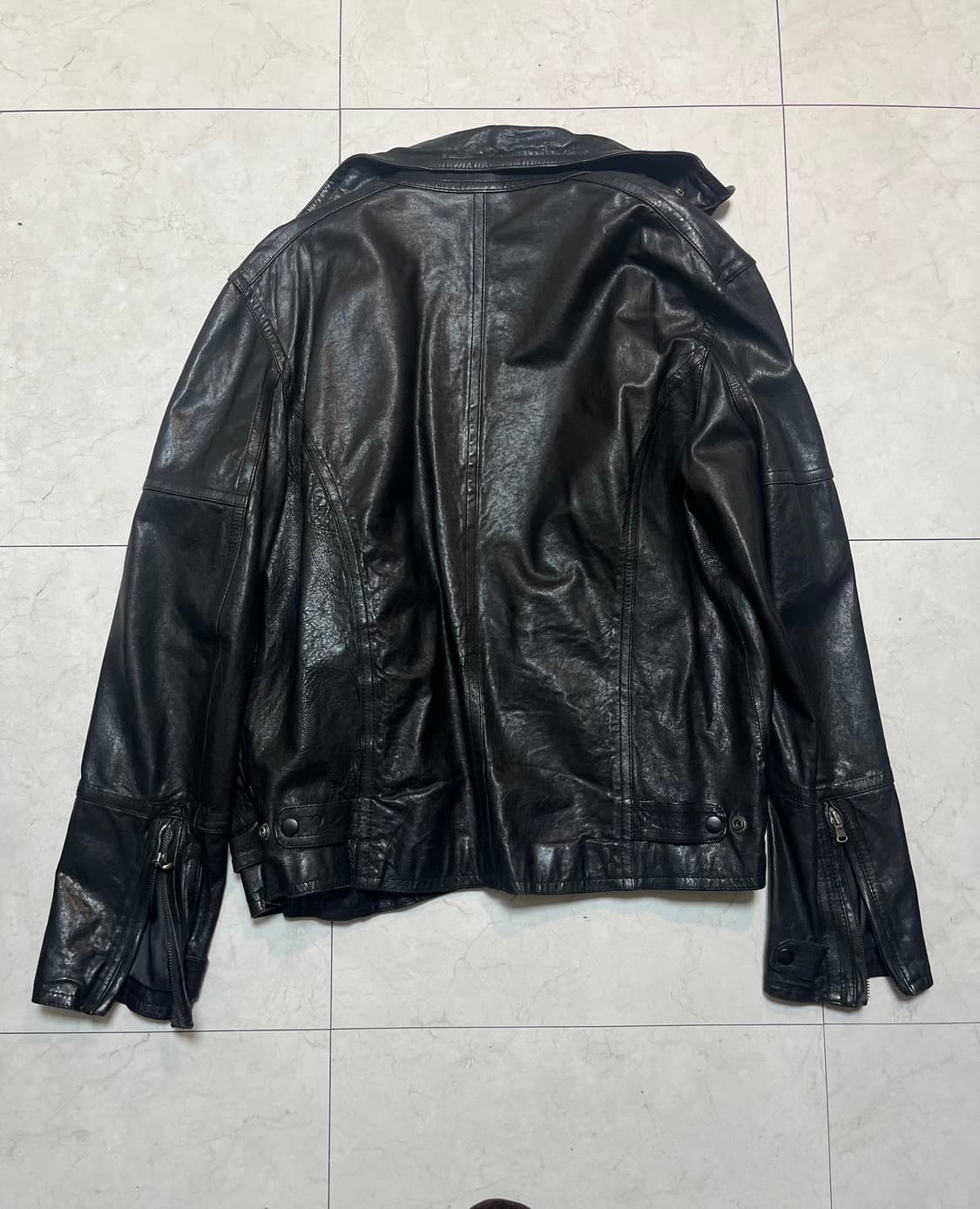 Japan Vintage 포켓 벨티드 램스킨 라이더 자켓 xl 상품이미지3