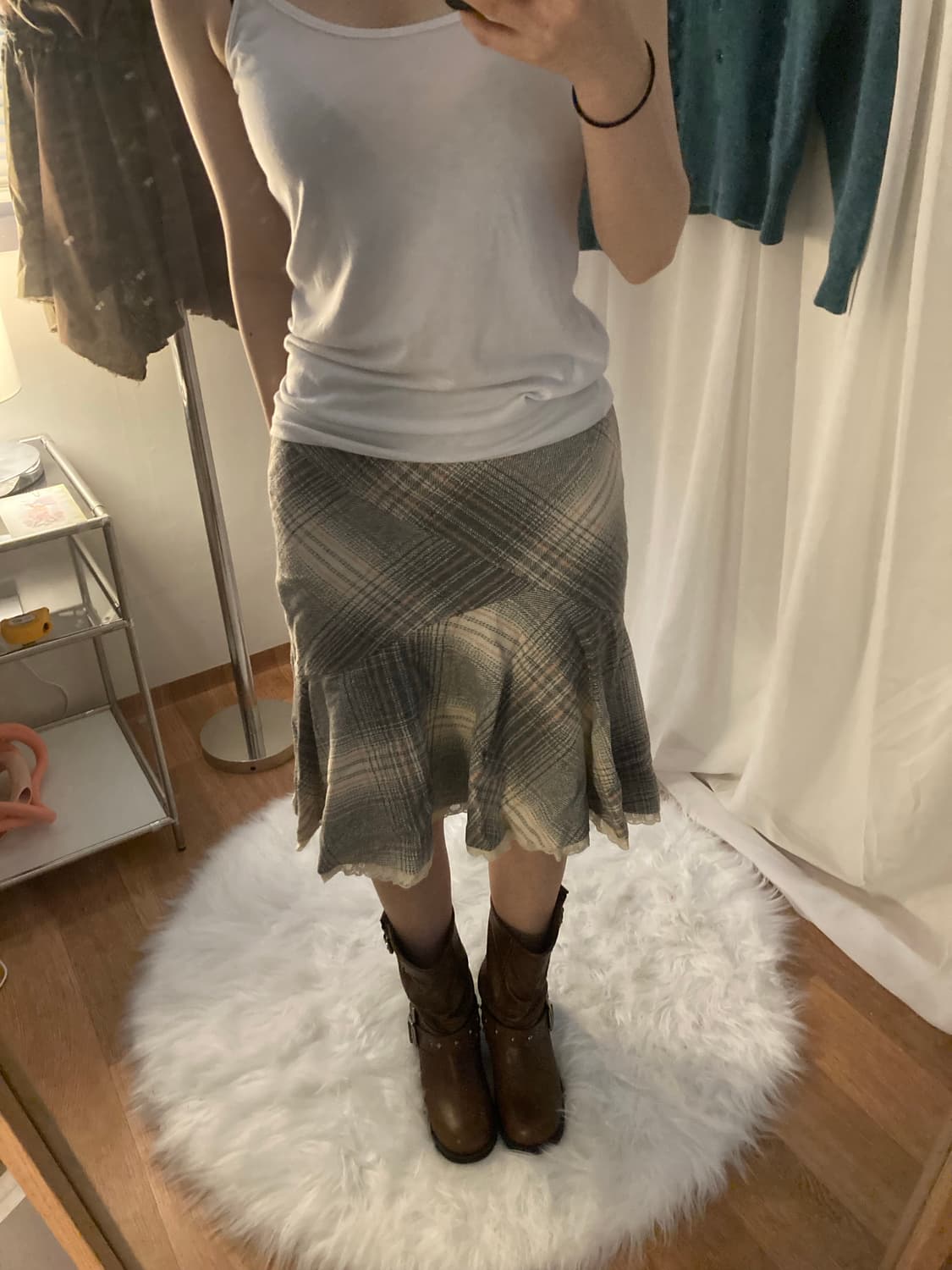 미디 체크스커트 상품이미지1