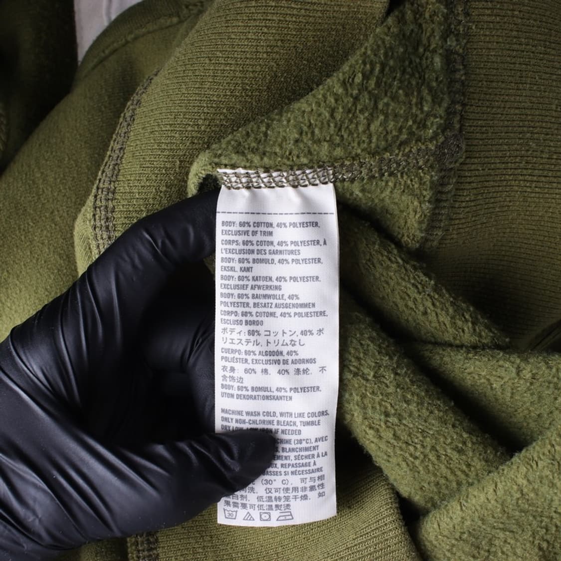 아베크롬비 앤 피치 올리브 슬리브 레터링 후드집업 L 상품이미지7