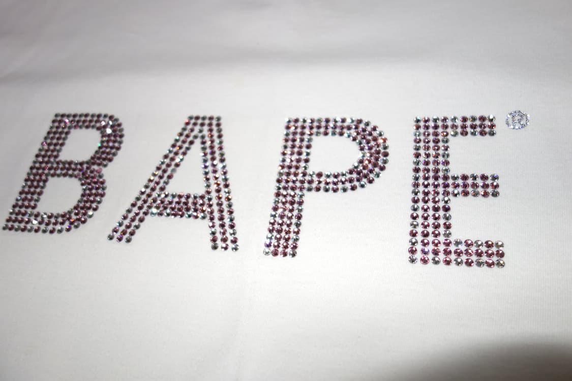 •베이프 핑크 스와로브스키 로고 반팔 상품이미지3