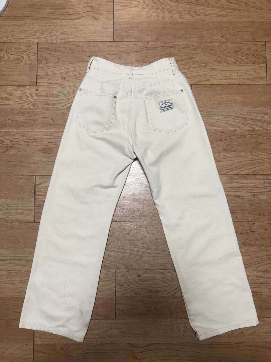 (28~30size) 세미와이드핏 크림 카펜더 데님팬츠 상품이미지2