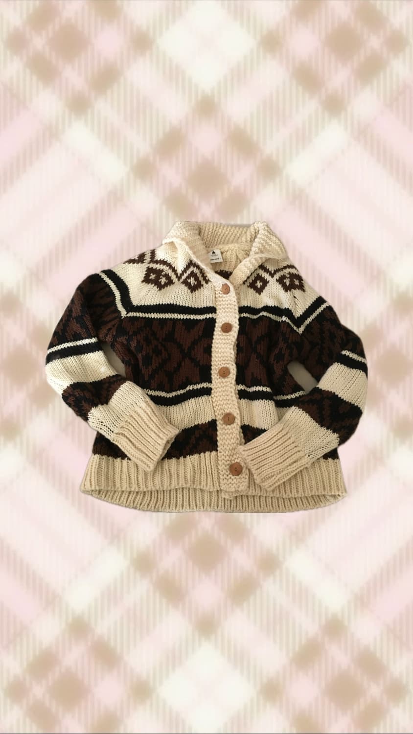브라운 노르딕 니트 코위찬 가디건 라떼 갸루 러블리 로걀 모리 빈티지 상품이미지1