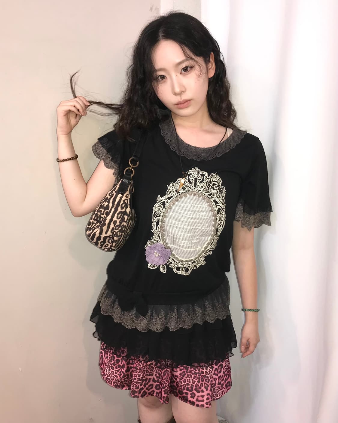핑크 레오파드 오네갸루 코디 세트 💅 상품이미지1