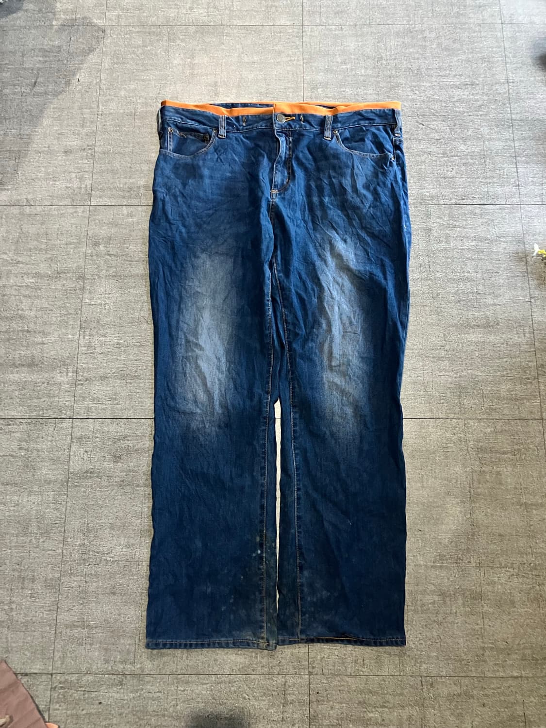 일본빈티지 올드스쿨스트릿 복고진청 와이드데님팬츠 상품이미지1