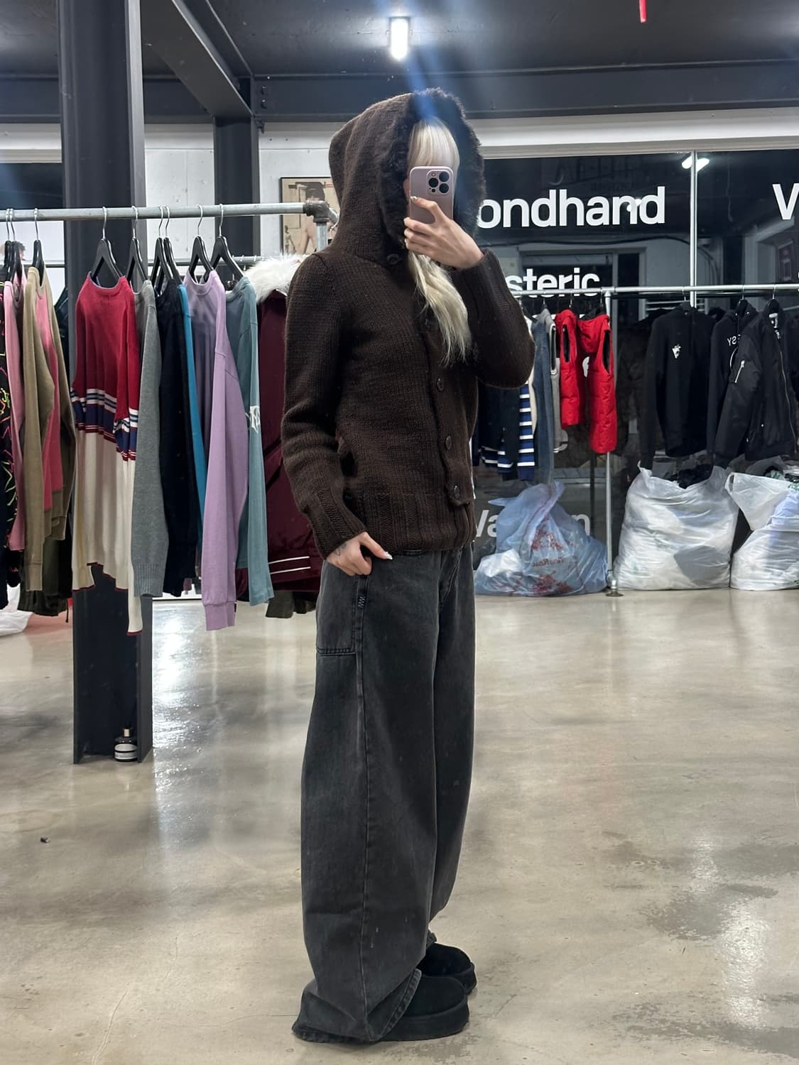 히스테릭 글래머 니트 더블 코트 퍼 가디건 상품이미지3