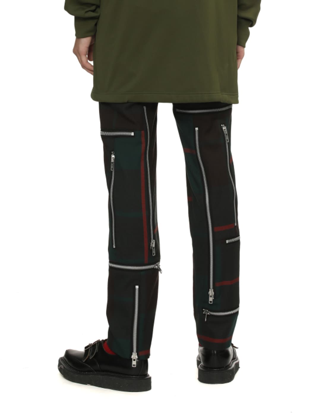 새상품 꼼데가르송옴므플러스 지퍼 디테일 타탄체크 팬츠 S 상품이미지4