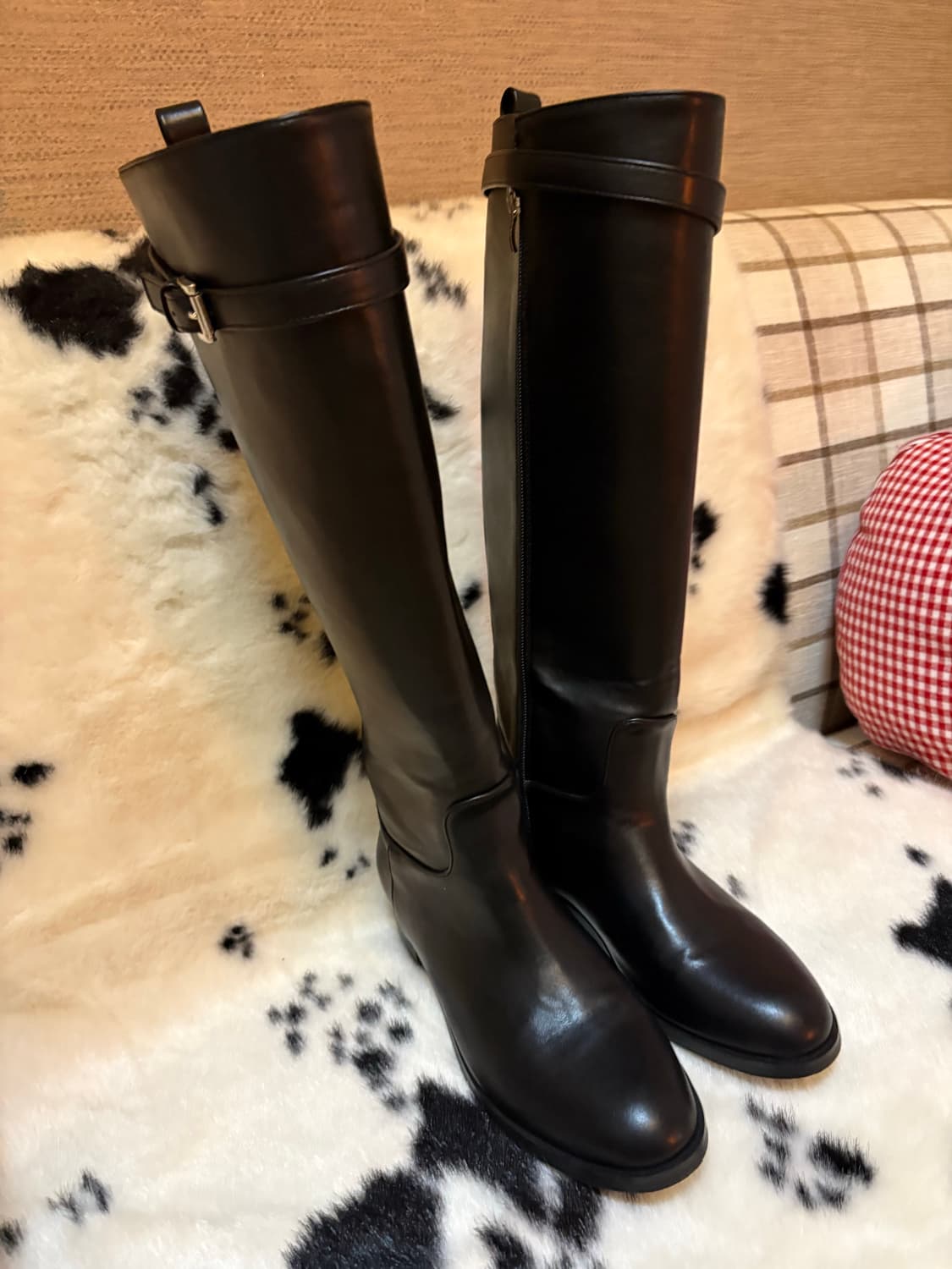 코모레비뮤지엄 블랙 가죽 롱부츠 240 상품이미지2