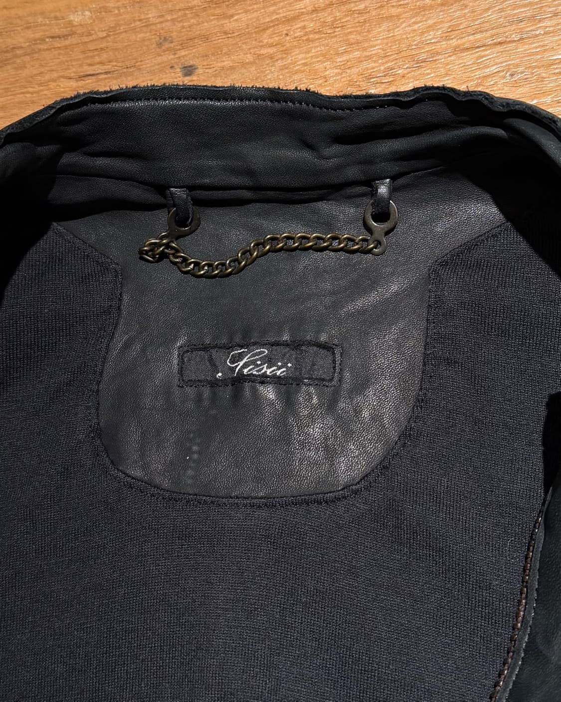 씨씨 블랙 칼스킨 레더 자켓 상품이미지7