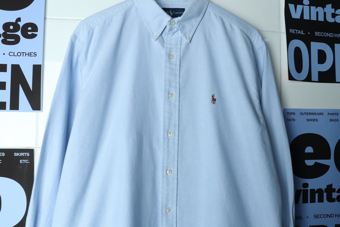 (XL-2XL) 폴로 랄프로렌 셔츠 남방 USA 90S 블루-H31847 상품이미지5