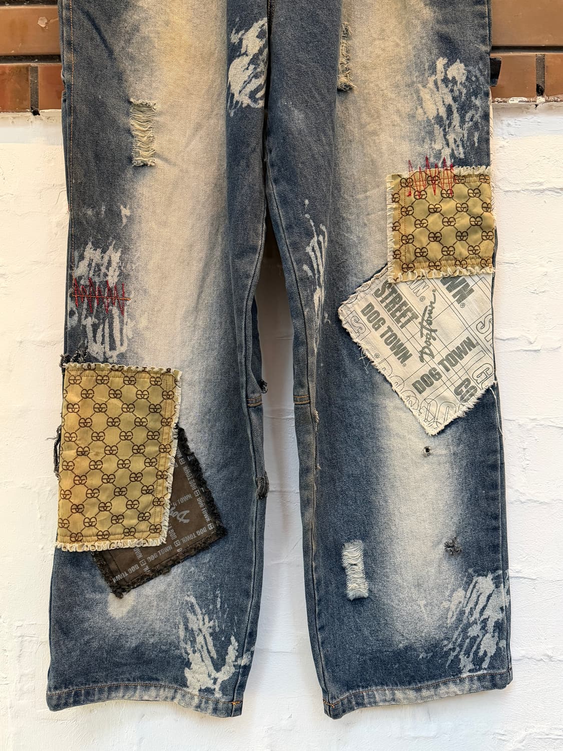 Dog Town vtg 패치 디자인 카펜터 배기 데님 진 L 상품이미지5