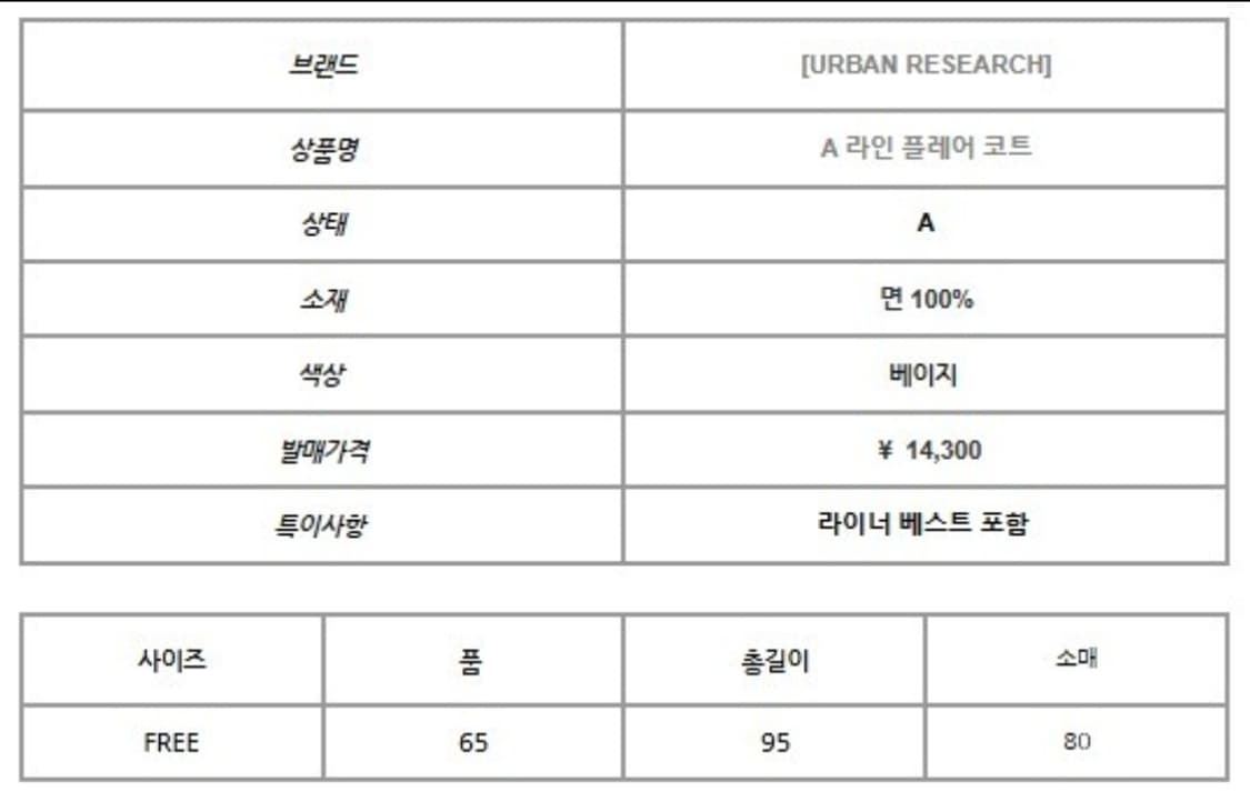 어반리서치 A라인 플레어 코트 상품이미지2
