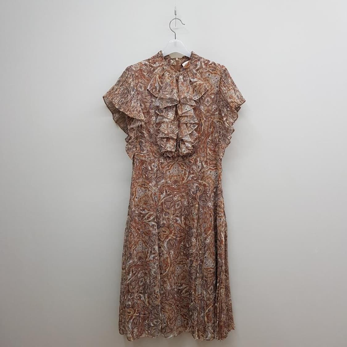 모조에스핀 2021 페이즐리 러플 플리츠 원피스 M사이즈 상품이미지1