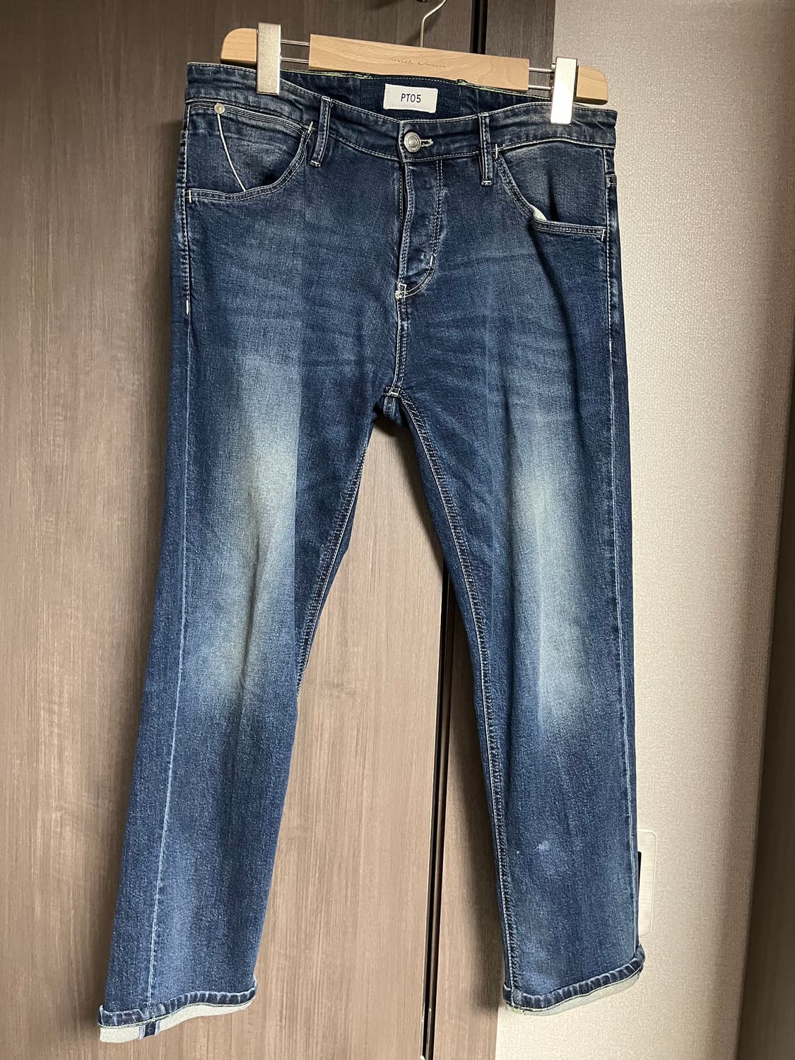 한섬 PT05 남성 데님 그린스티치 버전 상품이미지1