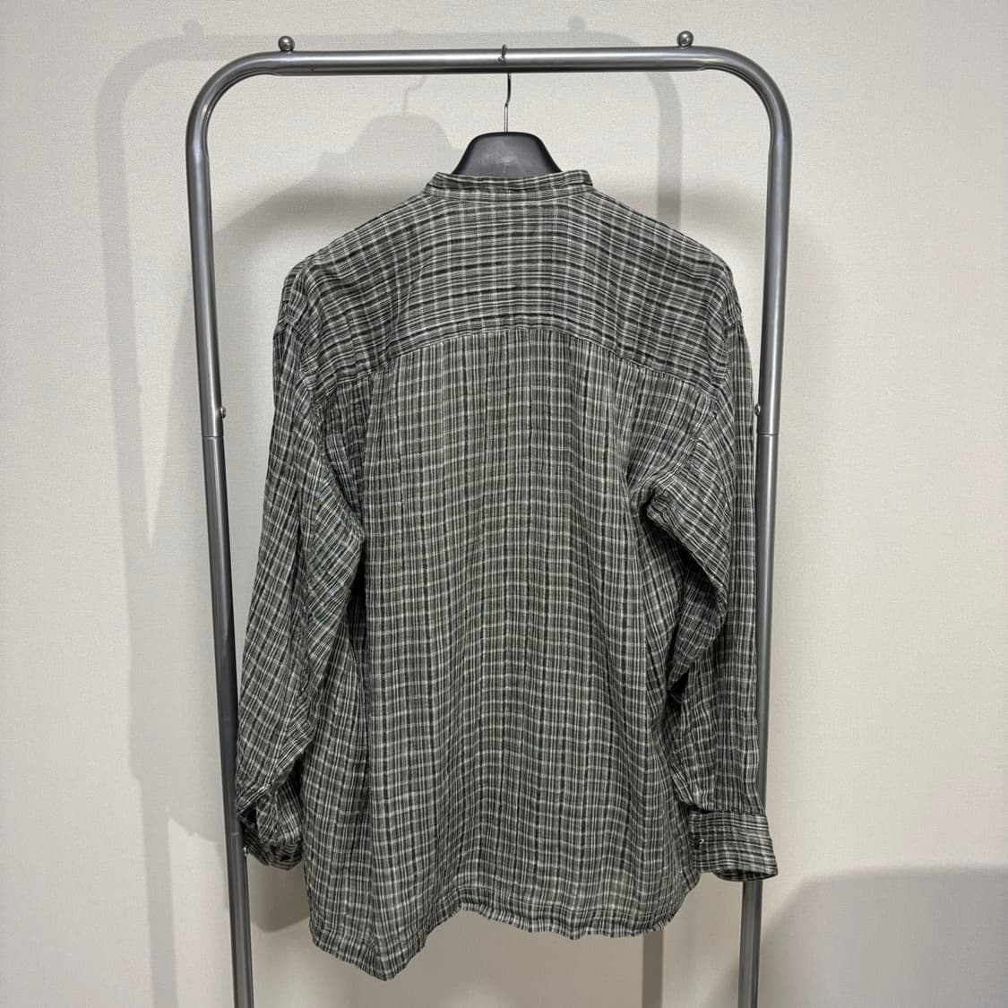 3) 이세이미야케 맨 린넨 체크 스탠드 셔츠 상품이미지4