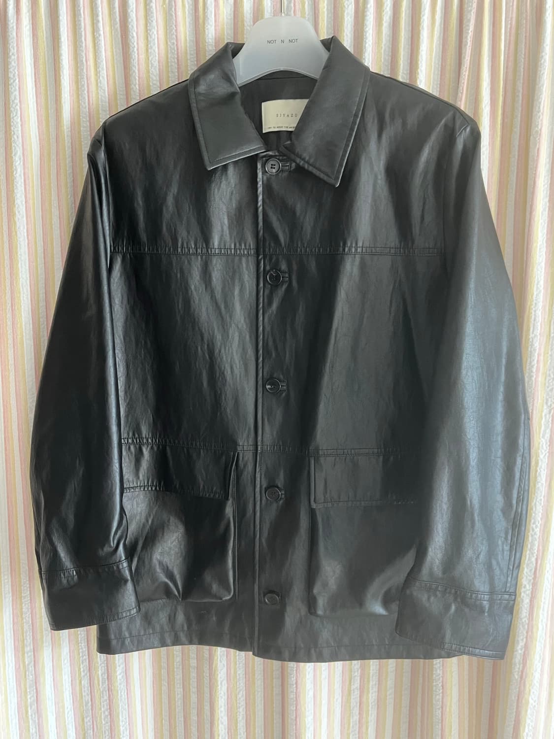 시야쥬 페이크 레더 자켓 상품이미지2