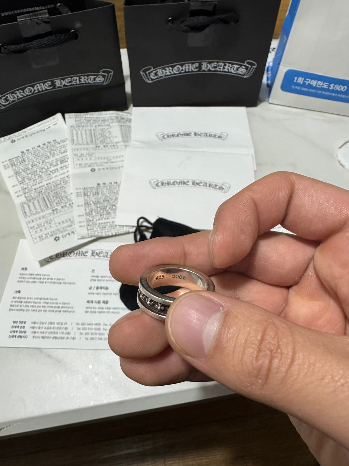 크롬하츠 미니플러스링 백화점 구매 풀구성 판매 상품이미지2