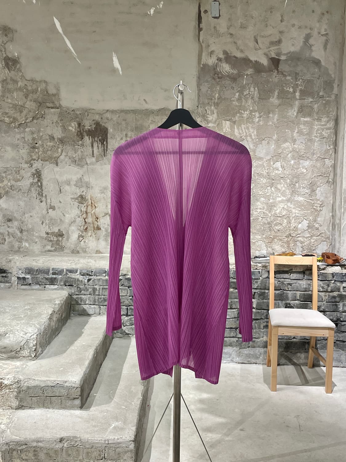 플리츠 플리즈 퍼플 2B 폴리에스터 셔츠 상품이미지6