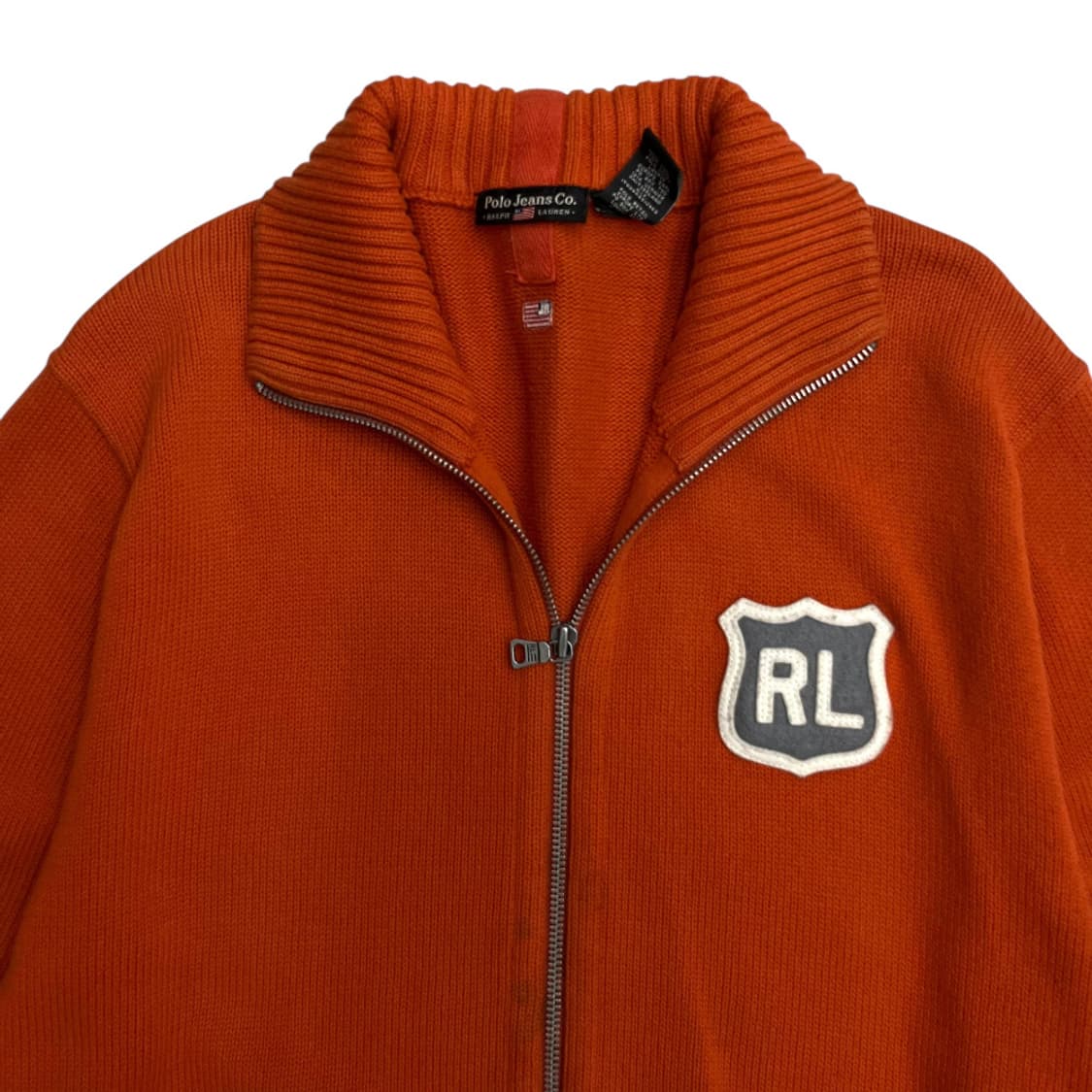 폴로 랄프로렌 패치로고 브릭오렌지 니트집업 M 상품이미지4