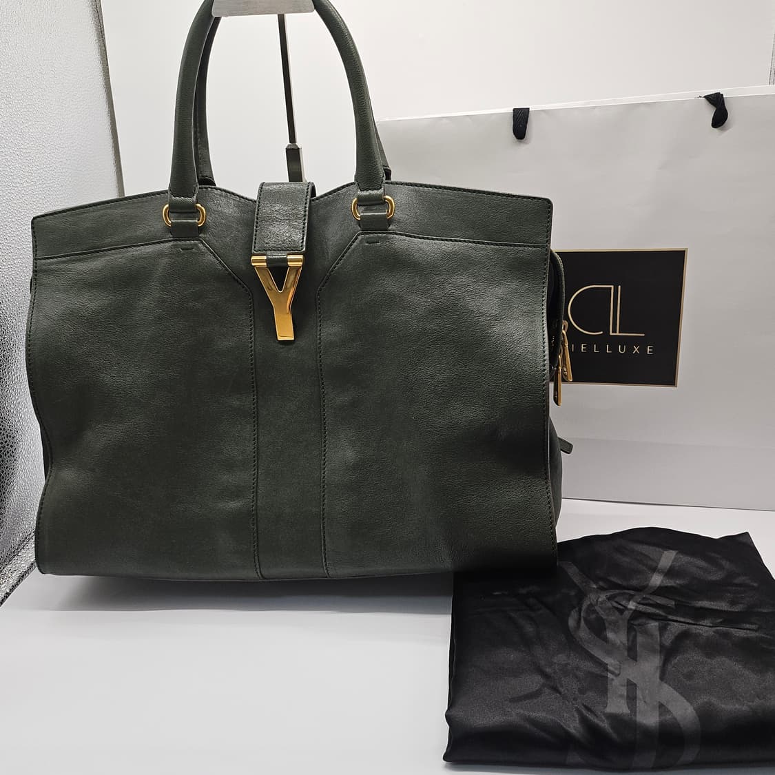 정품 입생로랑 카바시크 토트백 (다크그린) 상품이미지1