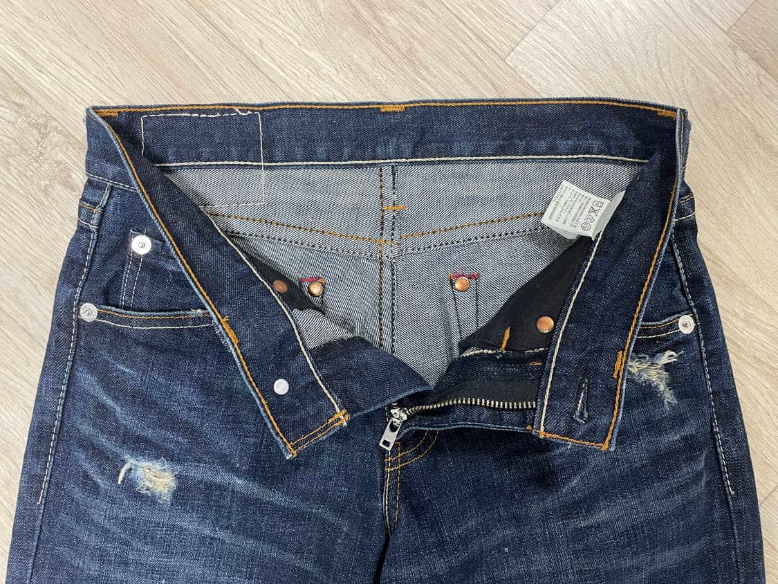 29) 00's 리바이스 재팬 여성 진청워싱 페인팅 데님 부츠컷 상품이미지6