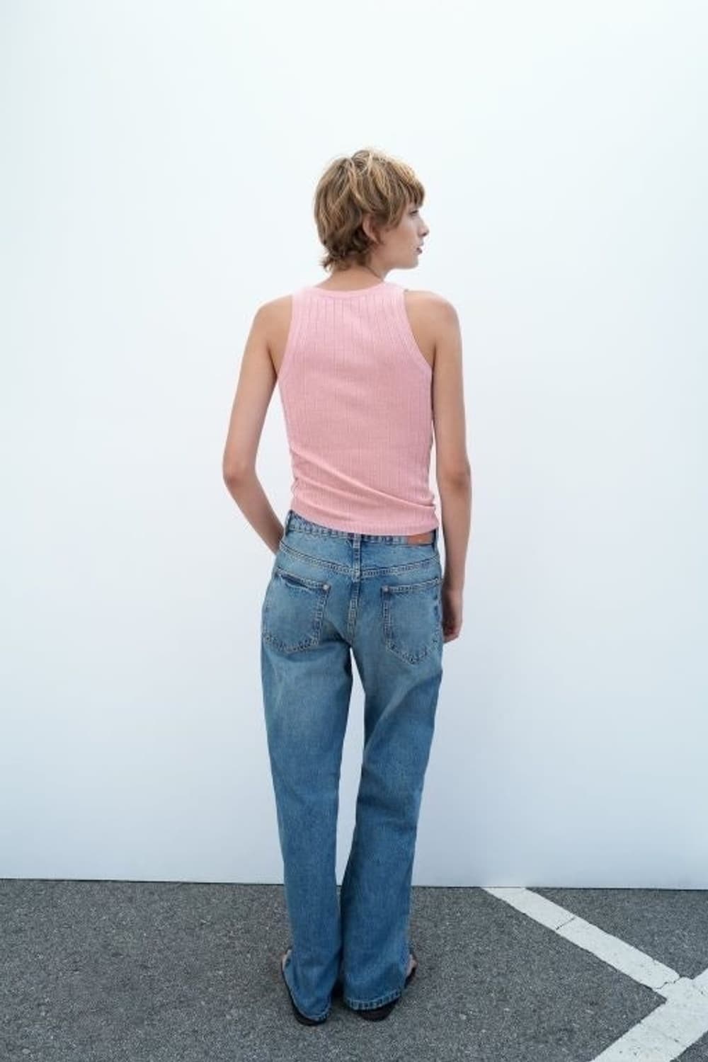 ZARA 자라 메탈릭 얀 니트 탑 핑크 S, 자라 니트 나시 핑크 상품이미지7