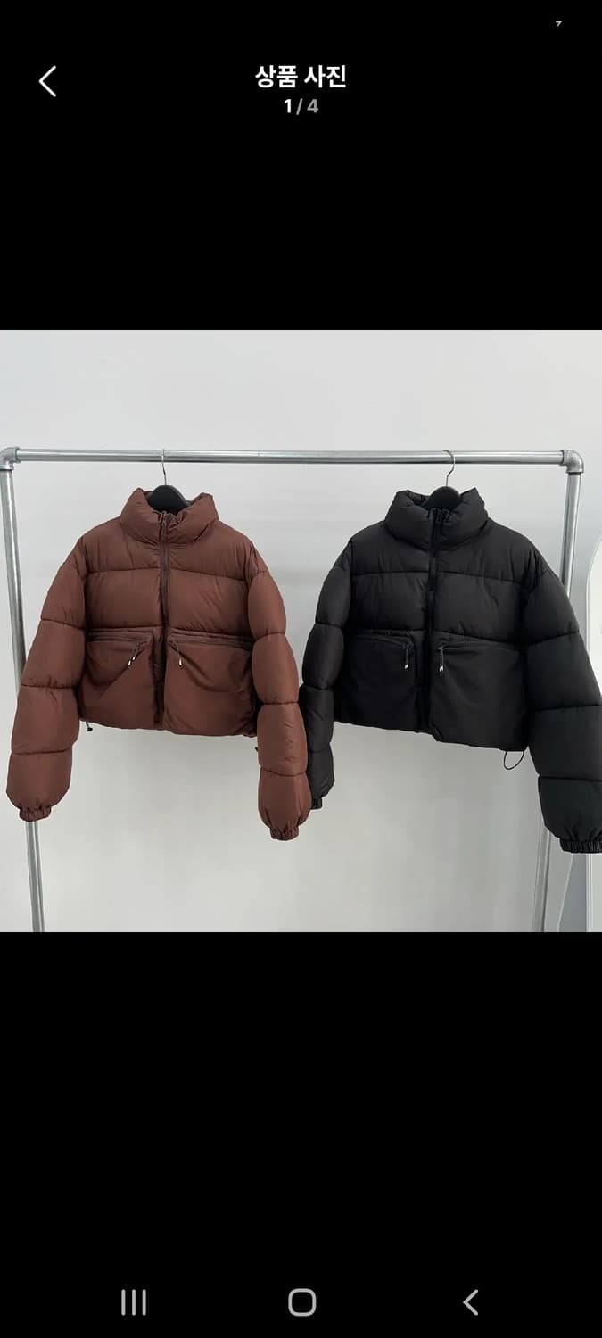 브릭 브라운 빅포켓 숏패딩 상품이미지1