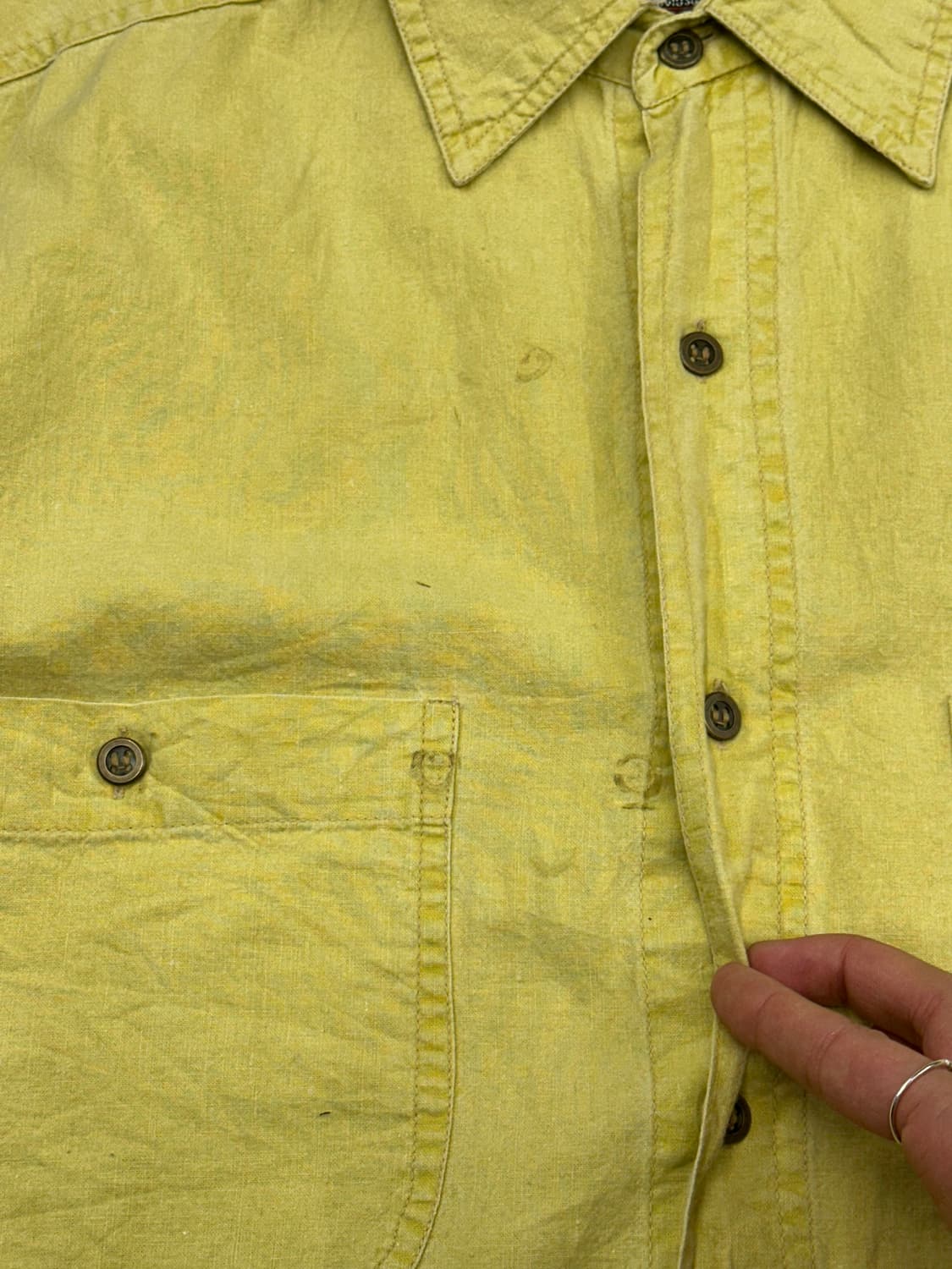 M)할리데이비슨 빈티지 프린팅 옐로우 반팔셔츠 상품이미지5