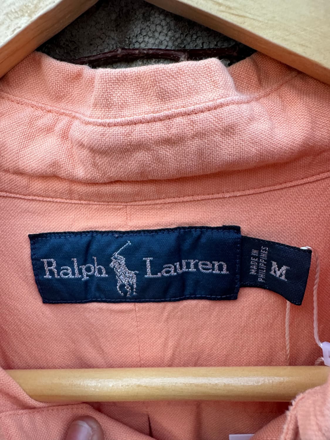 폴로 랄프로렌 빈티지 페이딩 코튼 부드러운 셔츠 오렌지 m 상품이미지4