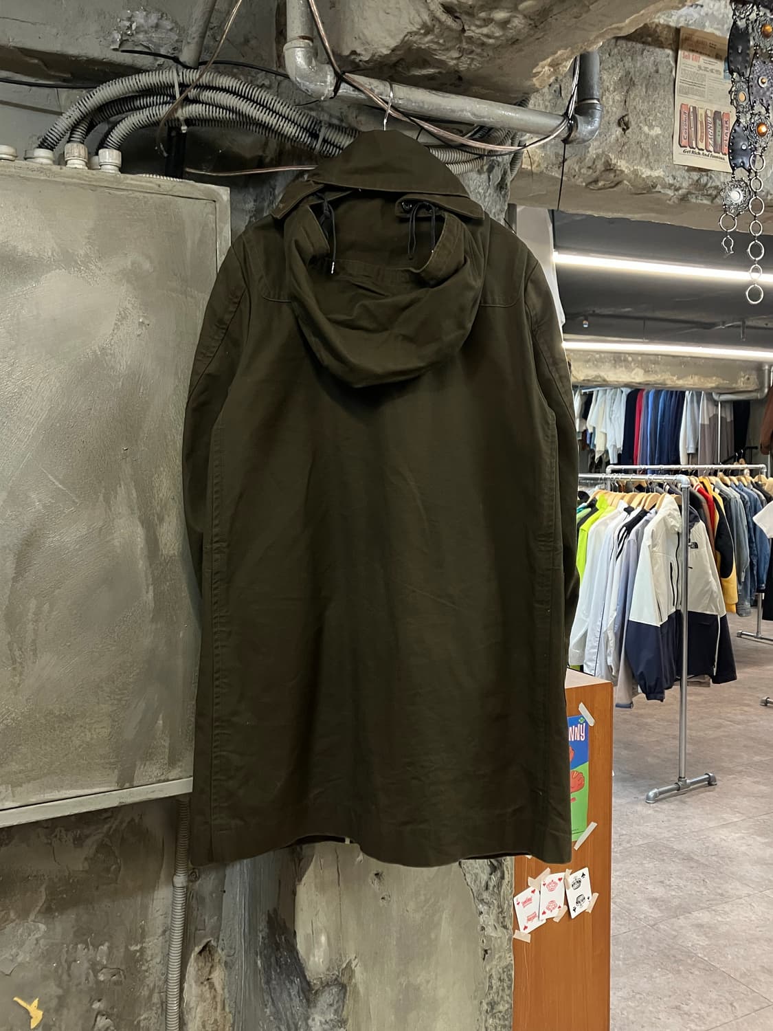 프리즘웍스 떡볶이 후드 롱 야상 자켓 카키 M  #csz2811 상품이미지2